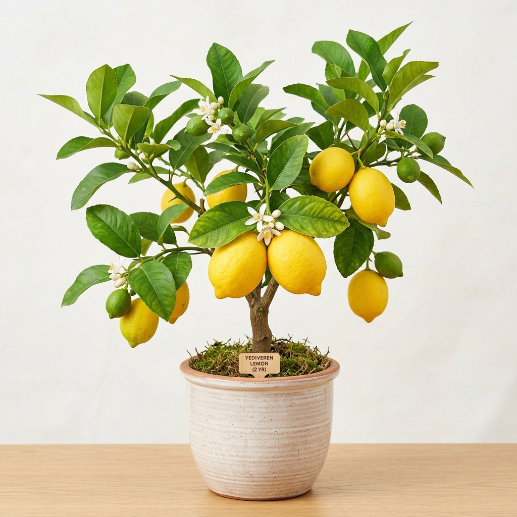 2 Yaşında Meyveli Yediveren Limon Fidanı